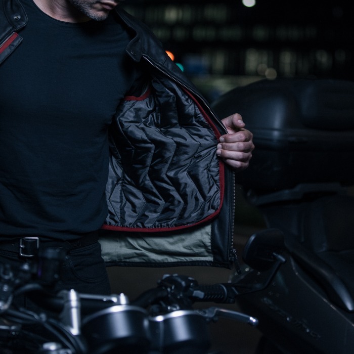 GIACCA IN PELLE SPIDI VINTAGE NERO